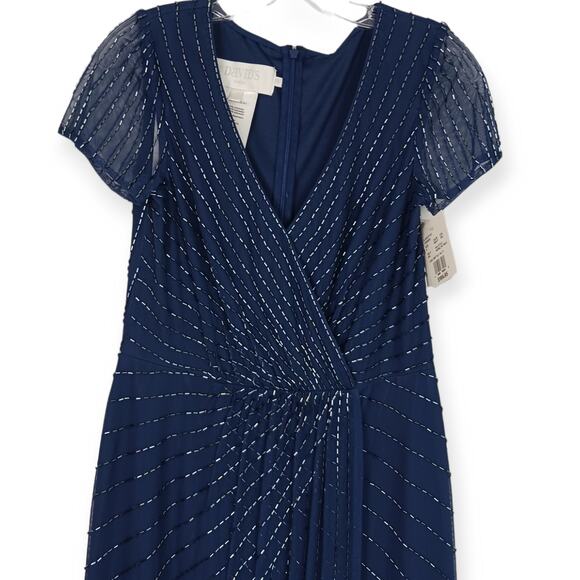 David's Bridal Beaded Short Sleeve V-Neck Dress Pleats SZ 8 NWT STYLE# WGINCL761 - Picture 3 of 10